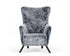 Mid Century Glam Grey Faux Fur Accent Chair